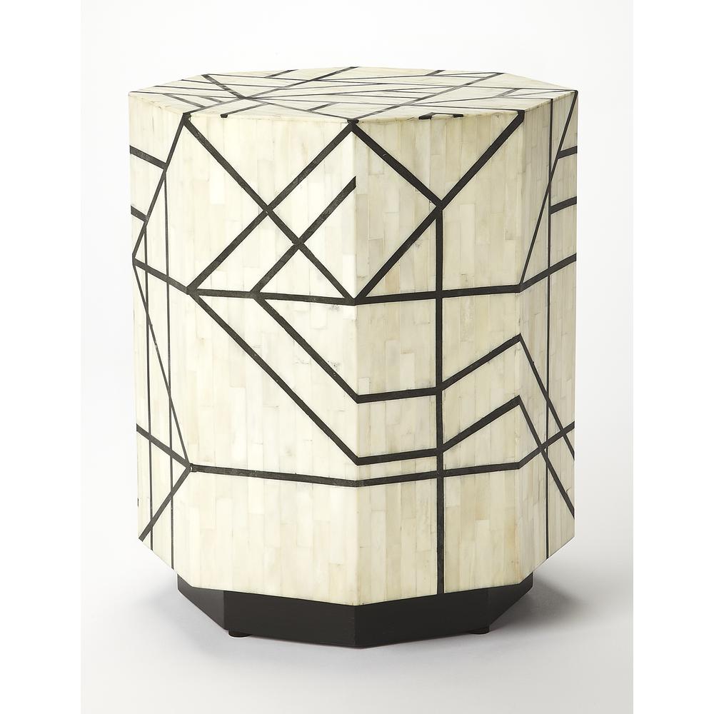 Greta Bone Inlay Side Table, Multi-Color
