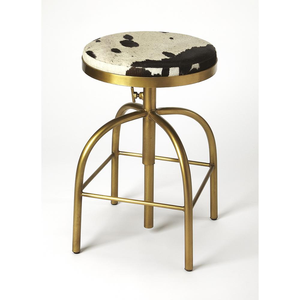 Grogan Hair-On-Hide 26" Counter stool, Multi-Color