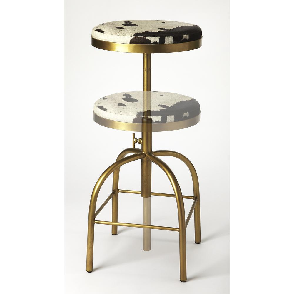Grogan Hair-On-Hide 26" Counter stool, Multi-Color