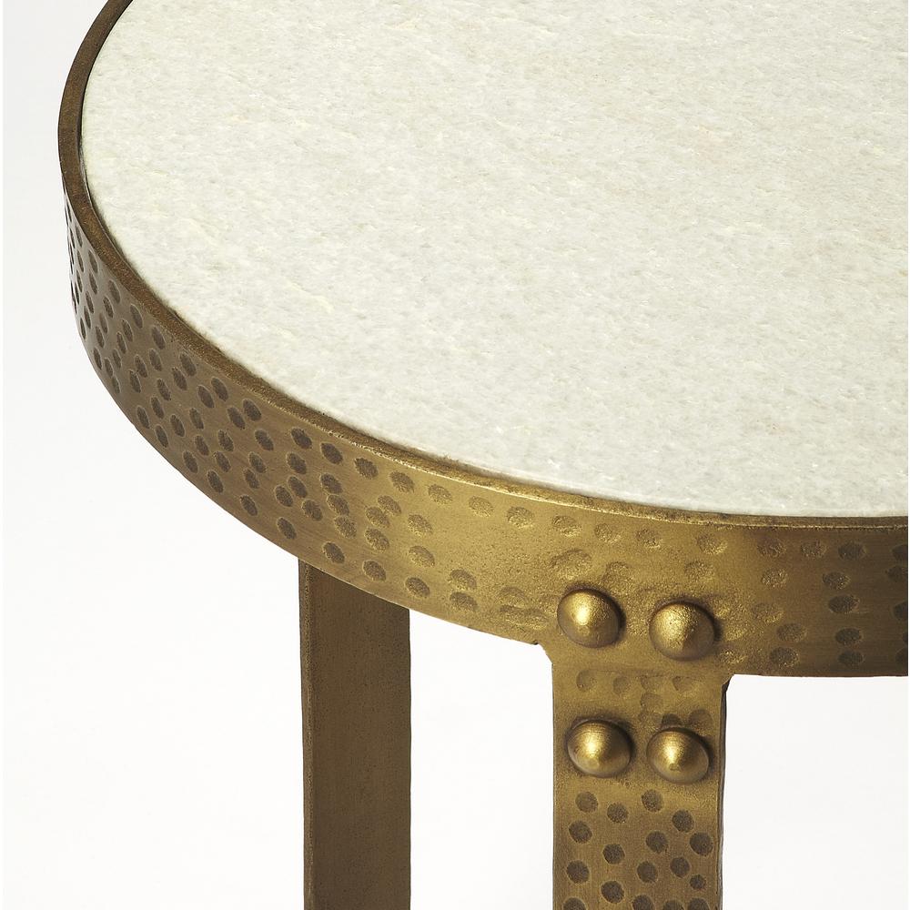 Elton Marble & Metal Side Table, Gold