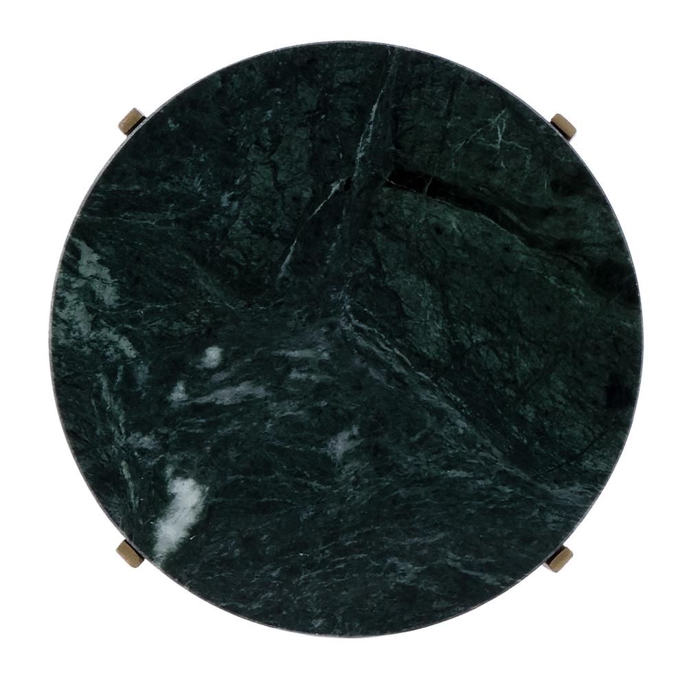 Nigella Marble and Cross Legs Side Table, Green
