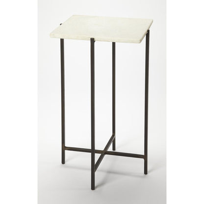 Nigella Square Marble & Metal Side Table, Multi-Color
