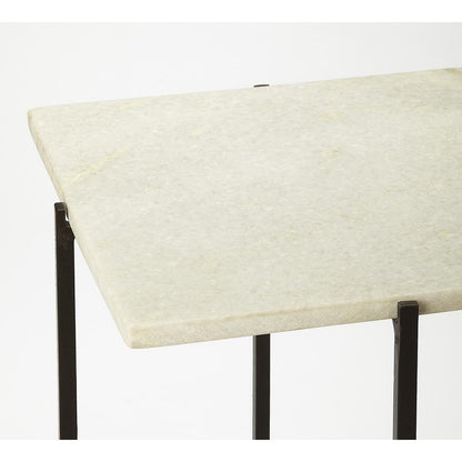 Nigella Square Marble & Metal Side Table, Multi-Color
