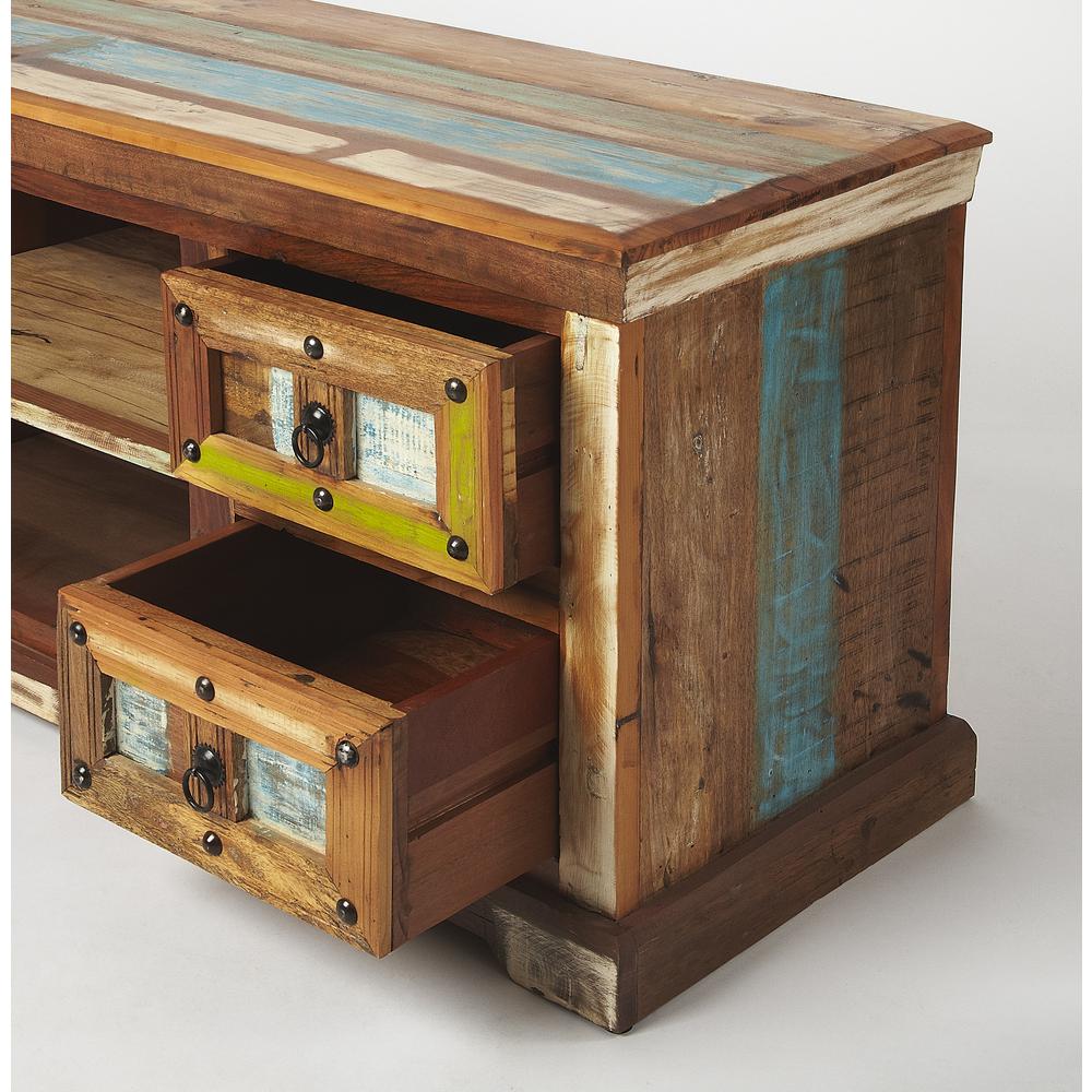 Reverb Painted Rustic 58" TV Stand, Multi-Color