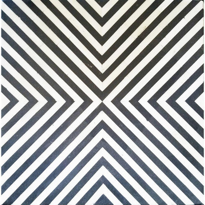 Zanzibar Bone Inlay Side Table, Black and White
