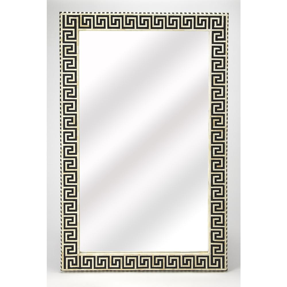 Eternity Bone Inlay Wall Mirrored, Black and White