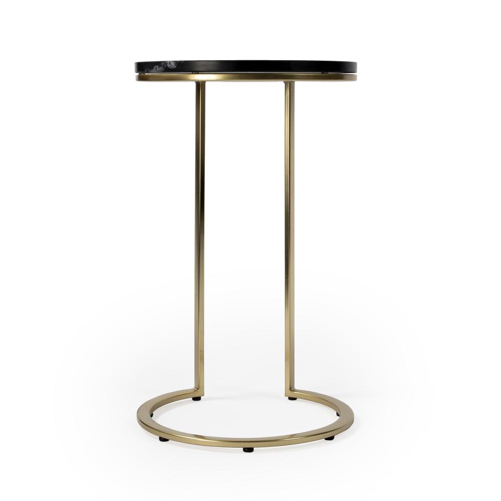 Shounderia Marble Side Table, Black