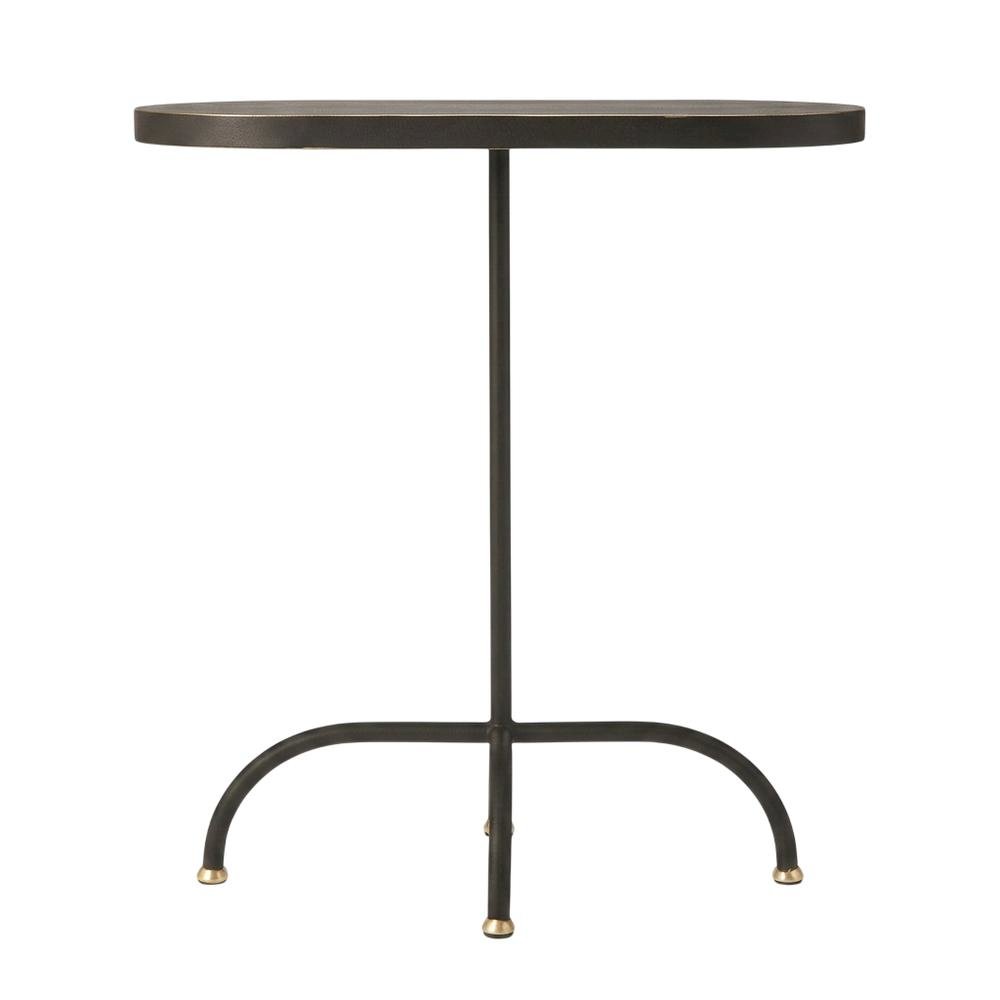 Geometric End Table, Industrial Oval Accent Side Table for Living Room