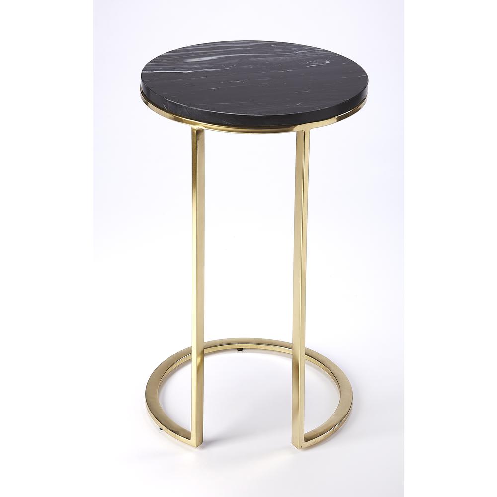 Martel Marble & Metal Side Table, Multi-Color