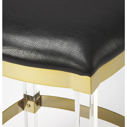 Jordan Acrylic & Leather 24" Counter Stool, Black