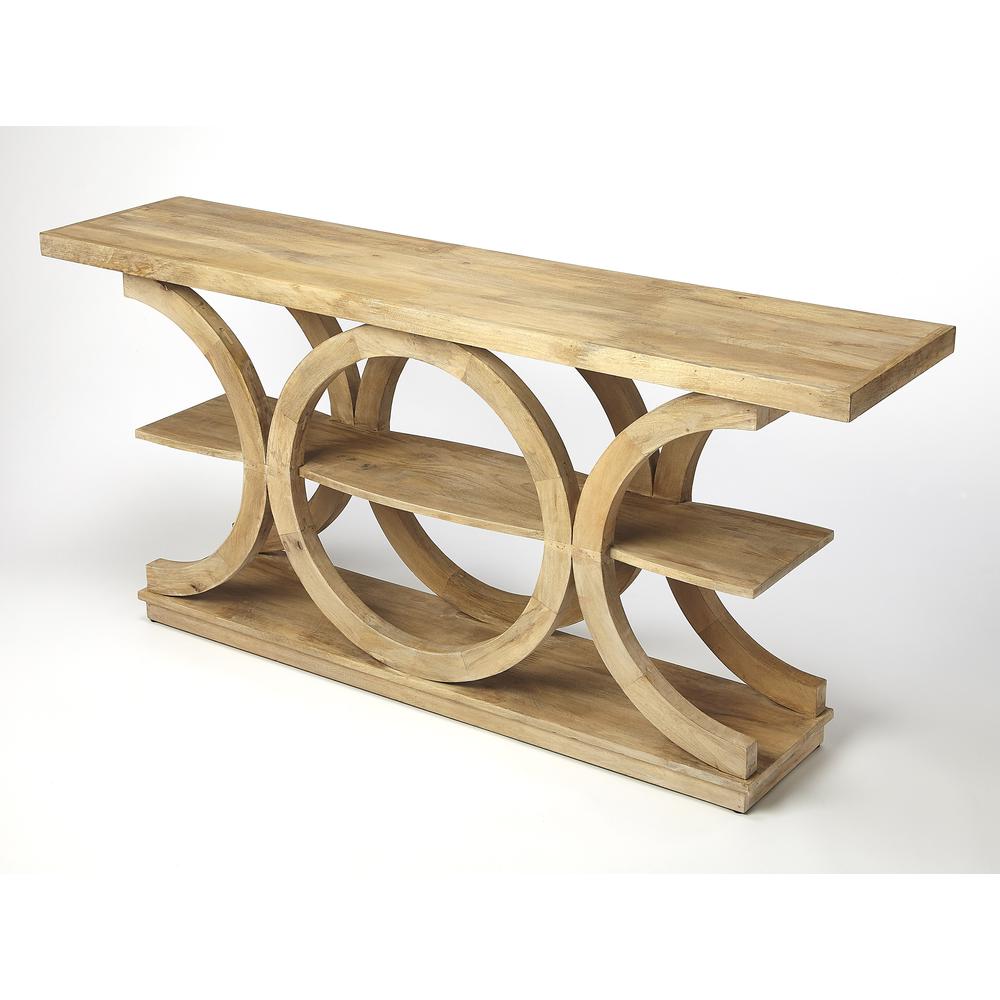 Stowe Rustic Modern Console Table, Light Brown