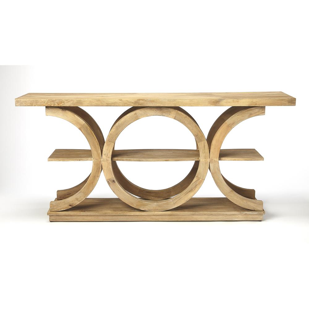 Stowe Rustic Modern Console Table, Light Brown