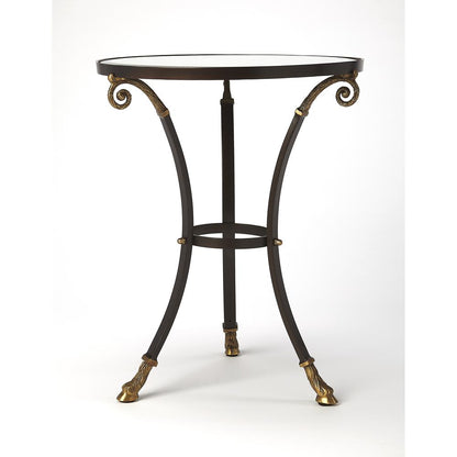 Meurice Glass & Metal Side Table, Black