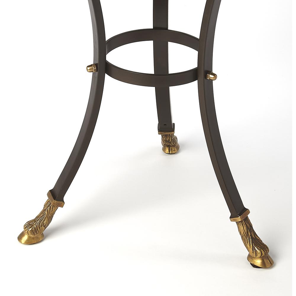 Meurice Glass & Metal Side Table, Black