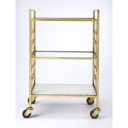 Arcadia Polished Bar Cart, Gold
