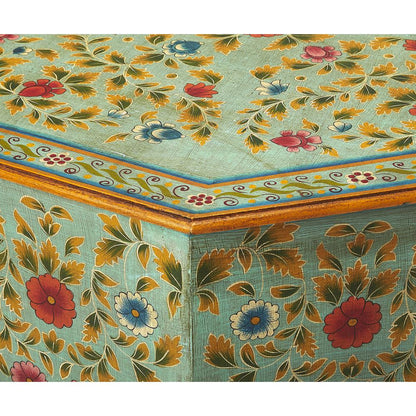 Priya Hand Painted Coffee Table, Green