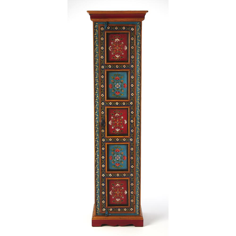 Amir Hand Painted Tall Cabinet, Multi-Color