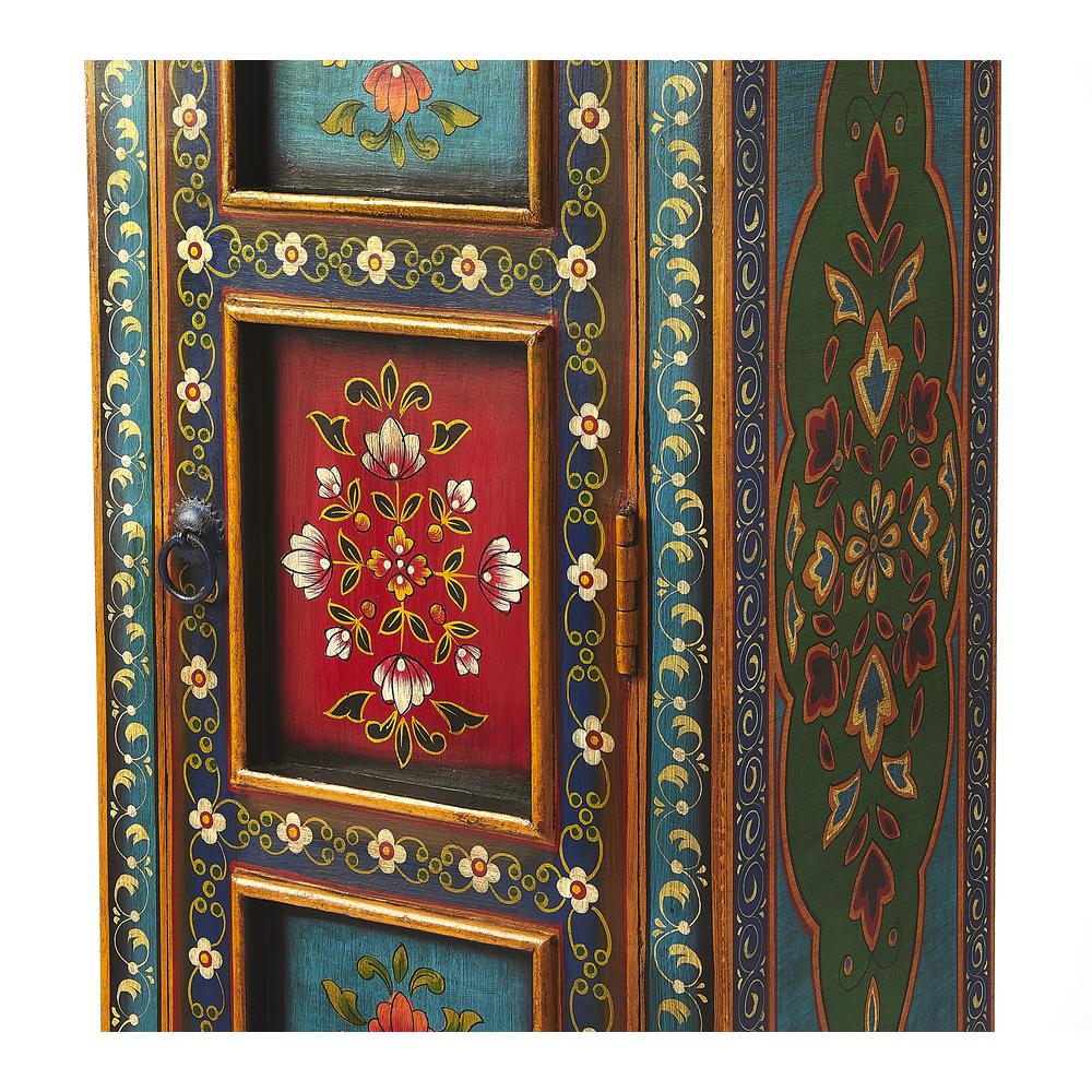 Amir Hand Painted Tall Cabinet, Multi-Color