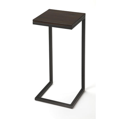 Kilmer Wood & Metal Finsih Side Table, Dark Brown