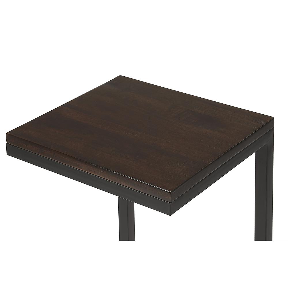 Kilmer Wood & Metal Finsih Side Table, Dark Brown