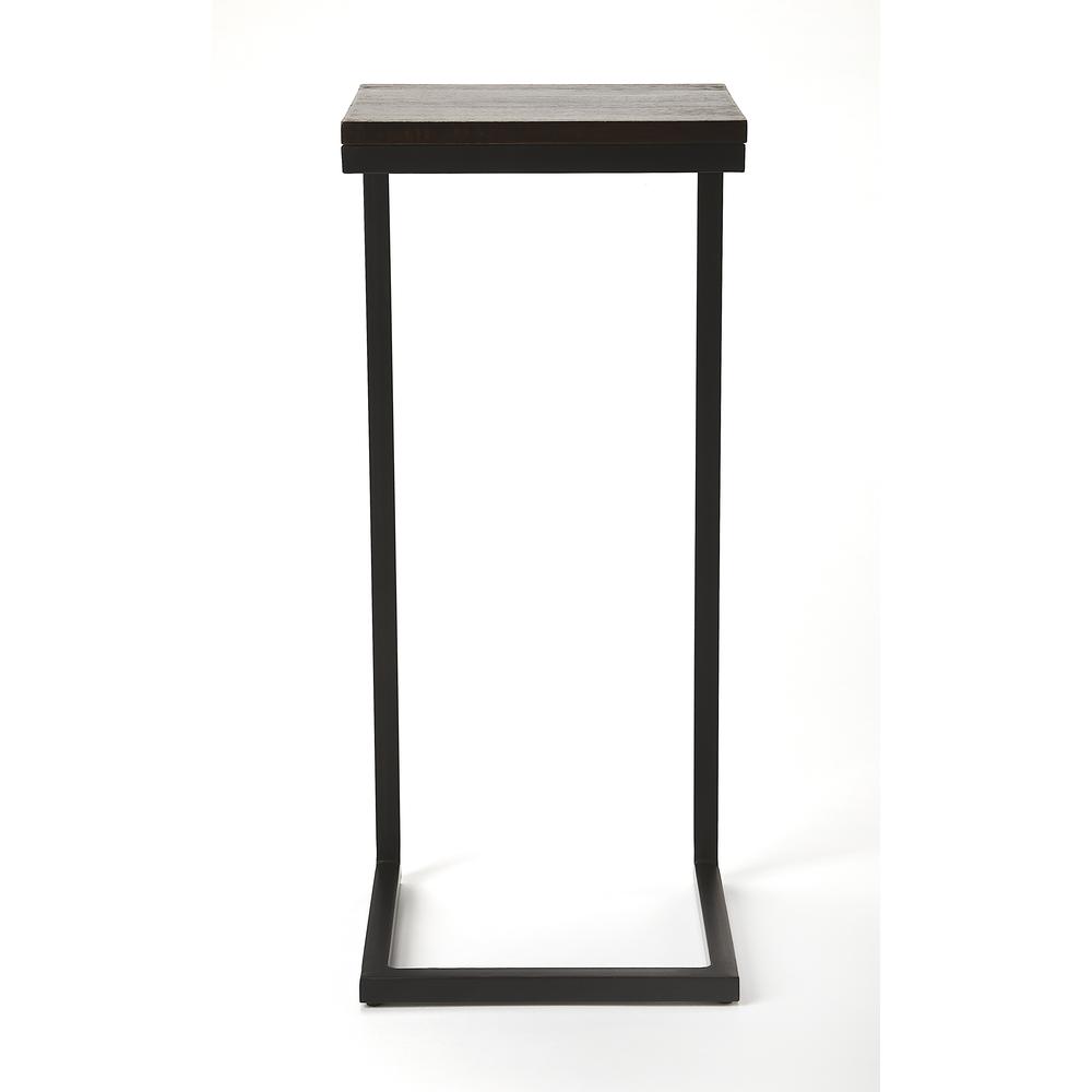 Kilmer Wood & Metal Finsih Side Table, Dark Brown