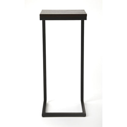 Kilmer Wood & Metal Finsih Side Table, Dark Brown
