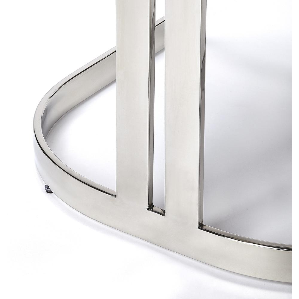 Clarence Faux Leather 25" Counter Stool, Silver
