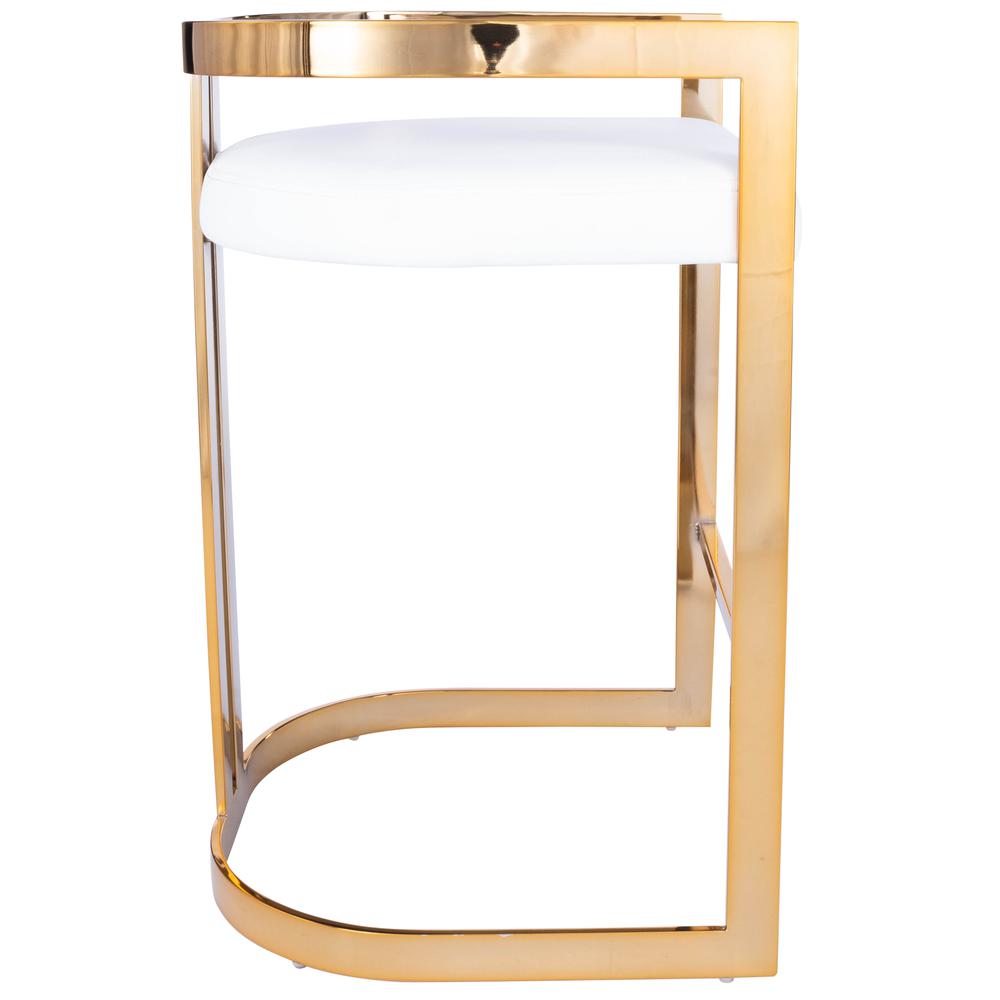 Clarence Faux Leather 25" Counter Stool, Gold