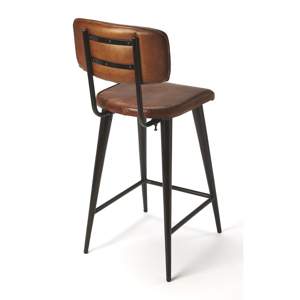 Saddle Leather 26" Counter Stool, Dark Brown