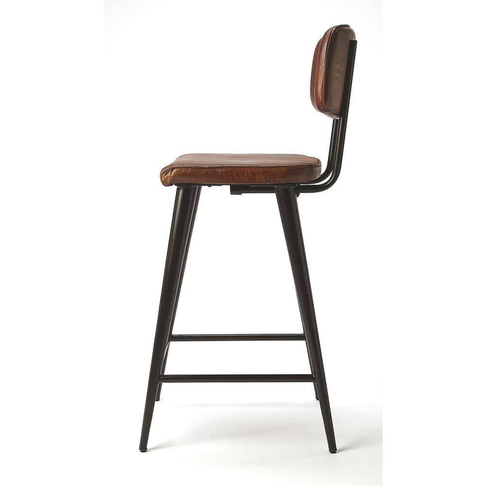 Saddle Leather 26" Counter Stool, Dark Brown