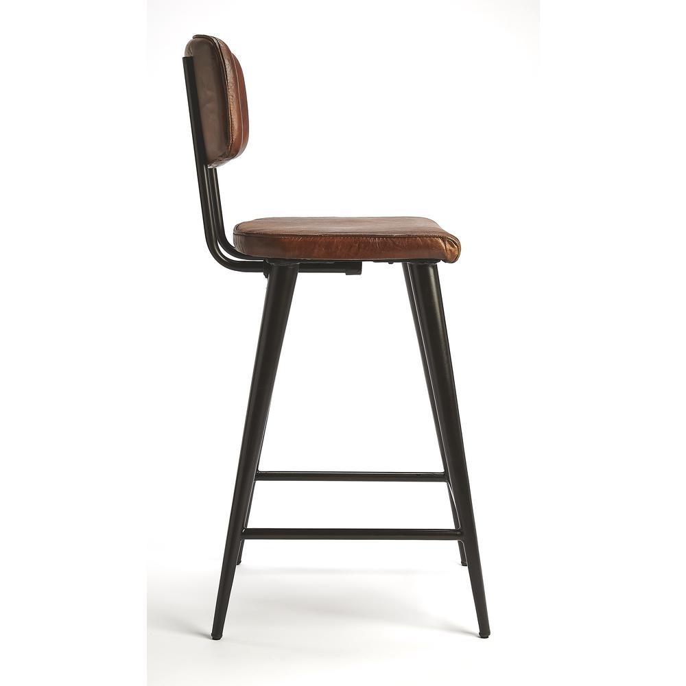 Saddle Leather 26" Counter Stool, Dark Brown