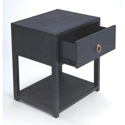 Navy Blue End Table – Small Wood Nightstand for Bedroom or Living Room
