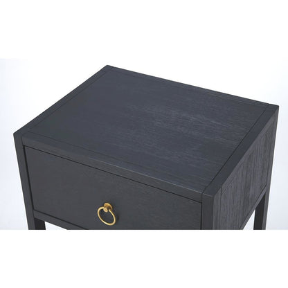 Navy Blue End Table – Small Wood Nightstand for Bedroom or Living Room