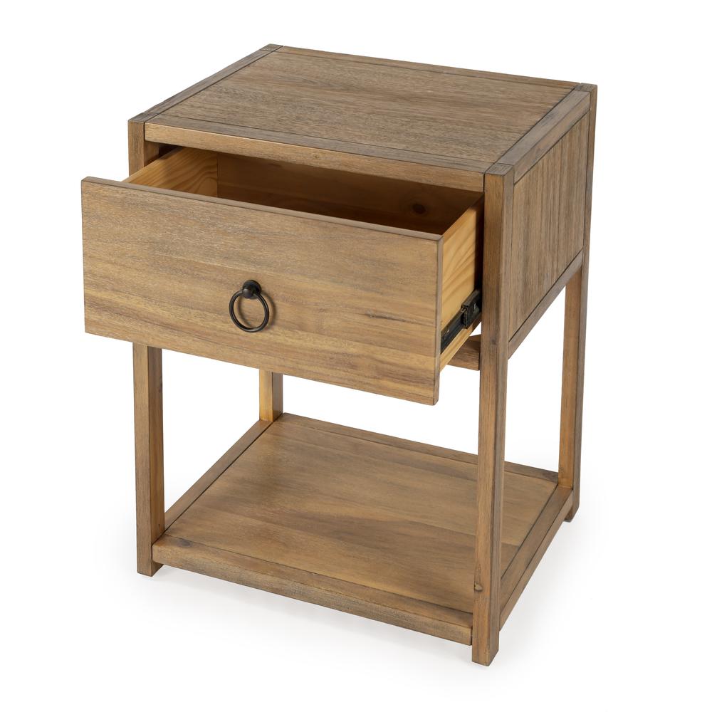 Lark Natural Wood End Table, Light Brown