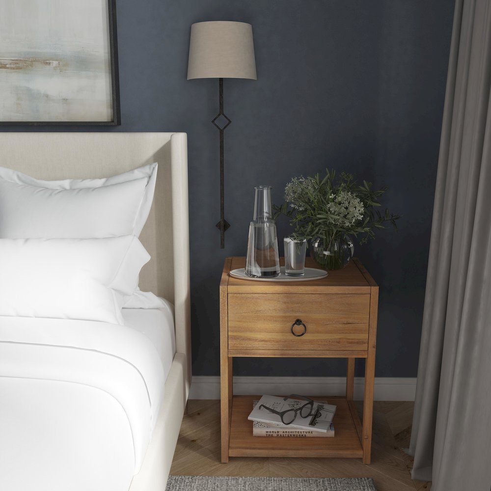 Lark Natural Wood End Table, Light Brown
