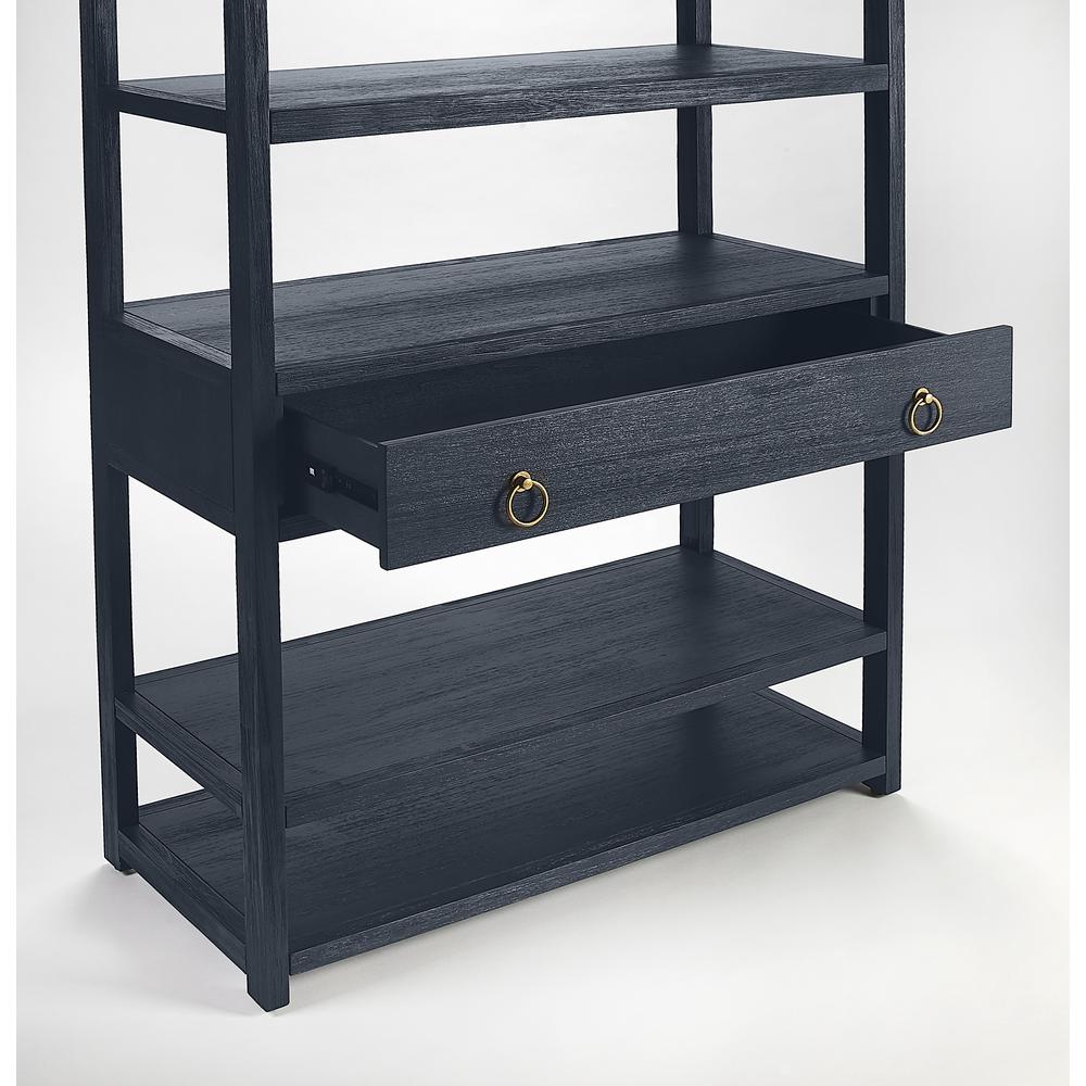 Lark 5 Tier 39"W Etagere Bookcase, Navy Blue