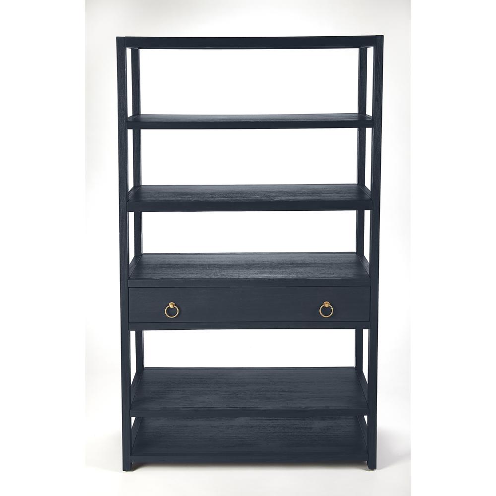 Lark 5 Tier 39"W Etagere Bookcase, Navy Blue