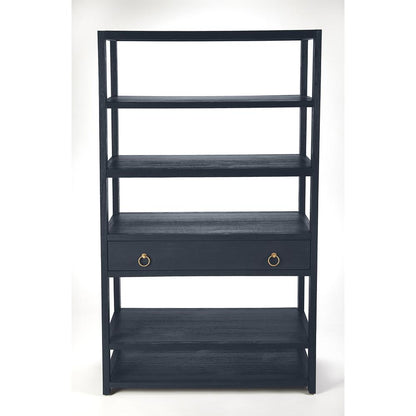 Lark 5 Tier 39"W Etagere Bookcase, Navy Blue