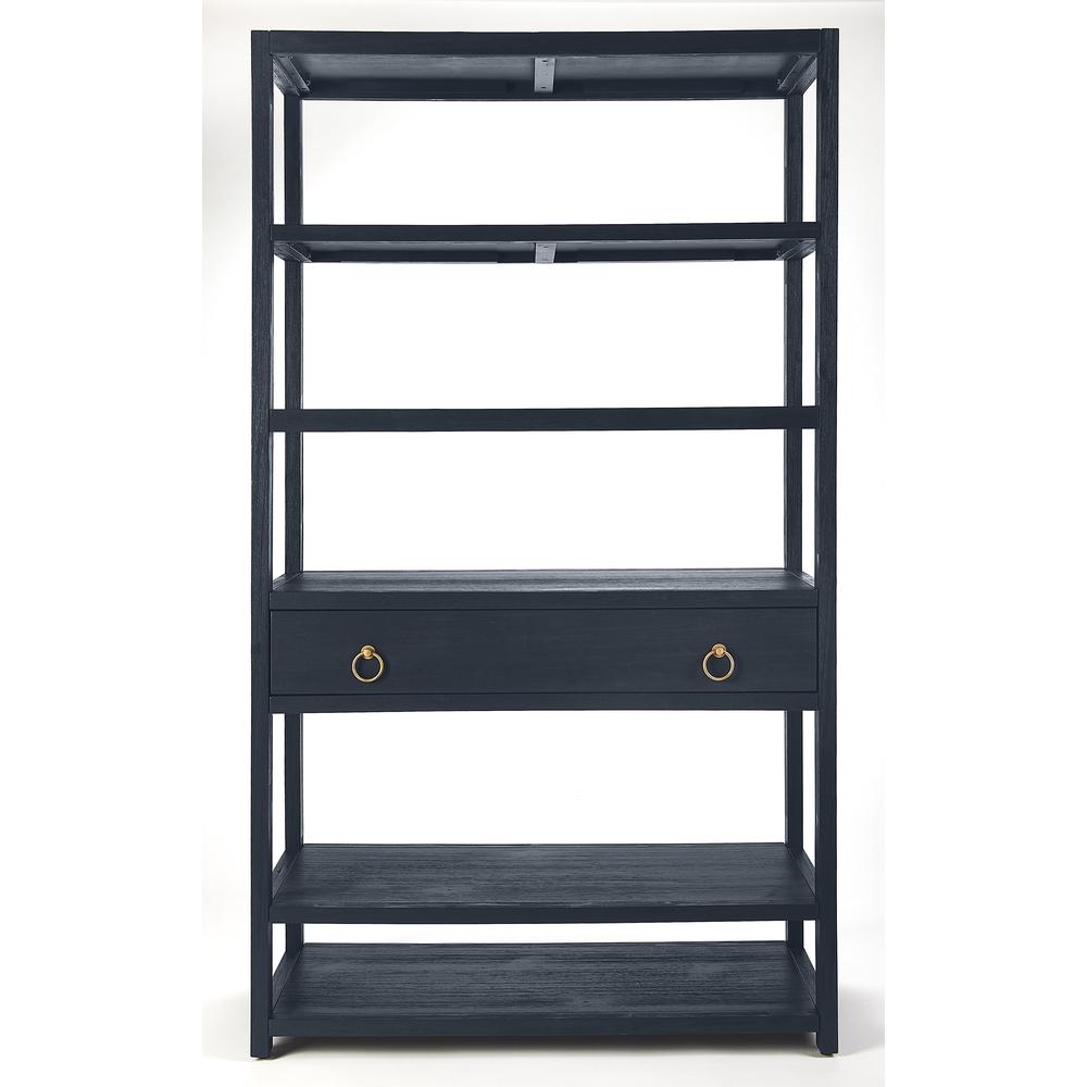Lark 5 Tier 39"W Etagere Bookcase, Navy Blue