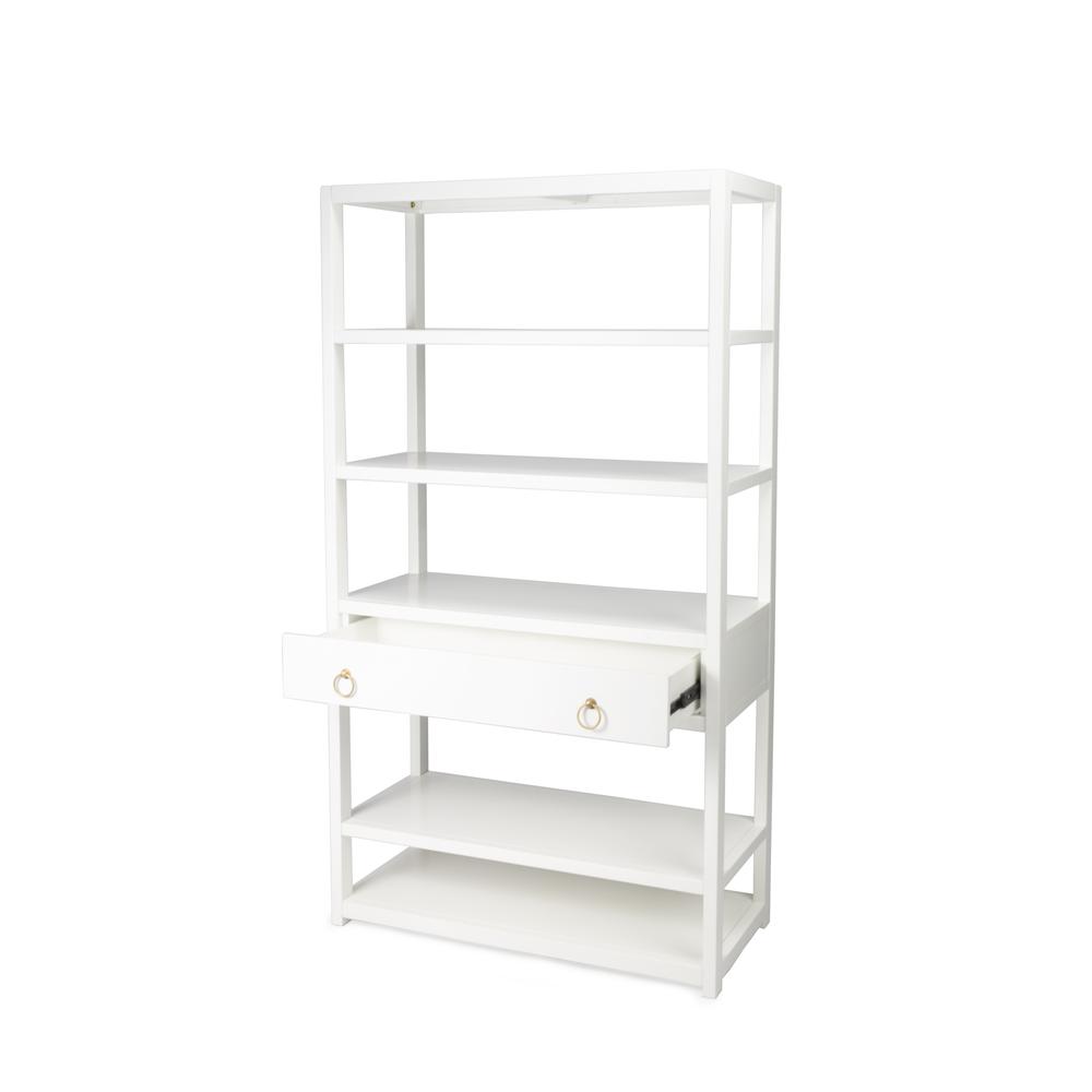 Lark 5 Tier 39"W Etagere Bookcase, White