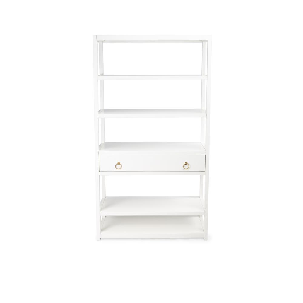 Lark 5 Tier 39"W Etagere Bookcase, White
