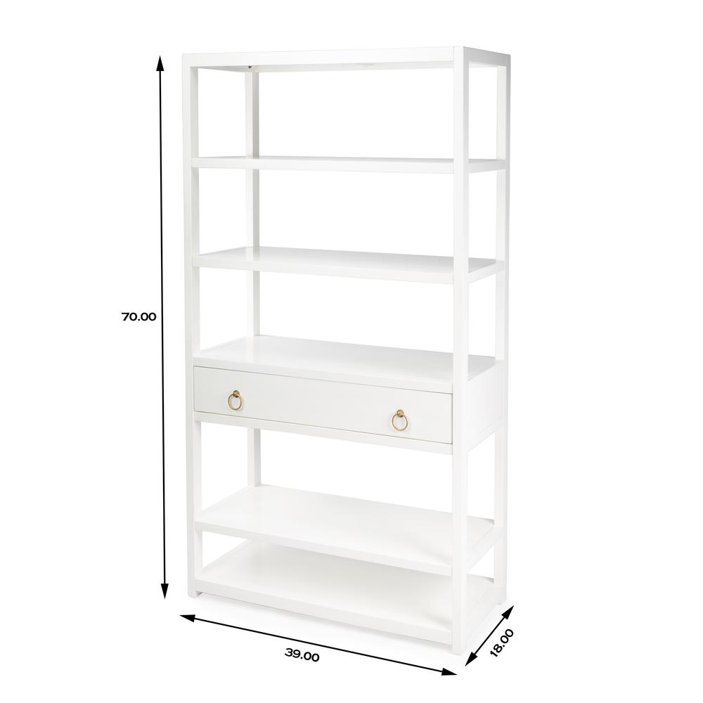 Lark 5 Tier 39"W Etagere Bookcase, White