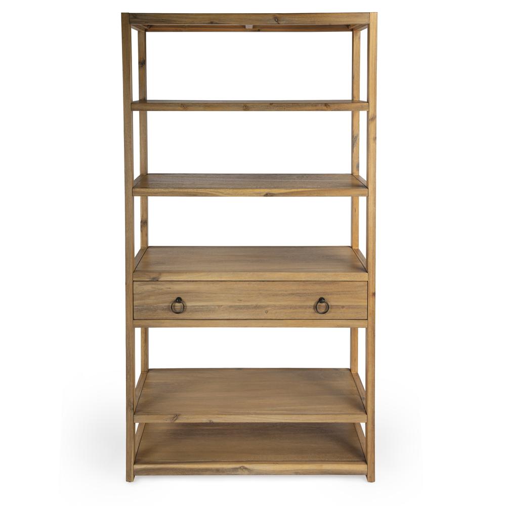 Lark 5 Tier 39"W Etagere Bookcase, Light Brown