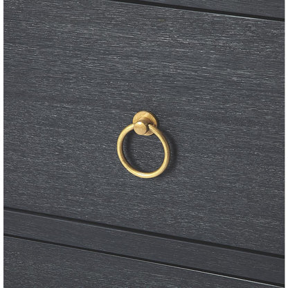 Elegant Navy Blue 3-Drawer Chest with Gold Accents, Belen Kox