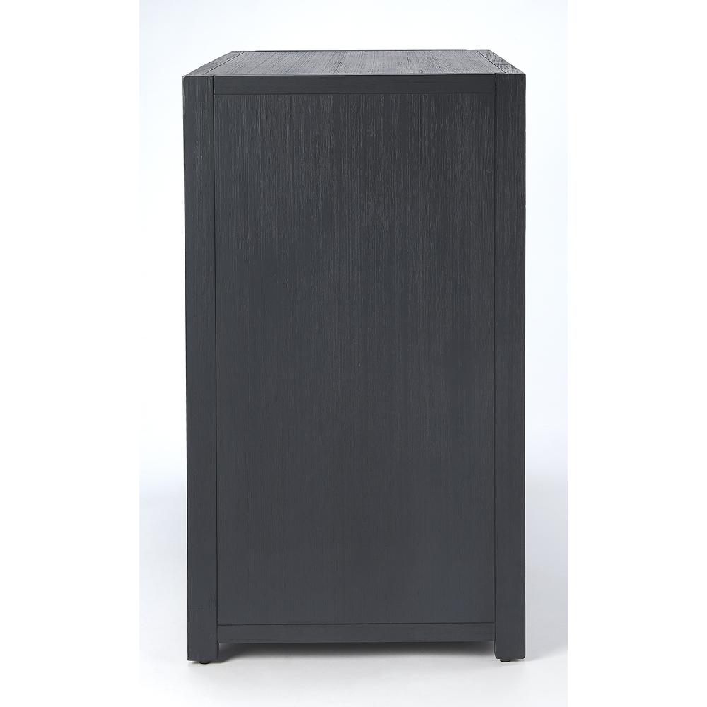 Elegant Navy Blue 3-Drawer Chest with Gold Accents, Belen Kox