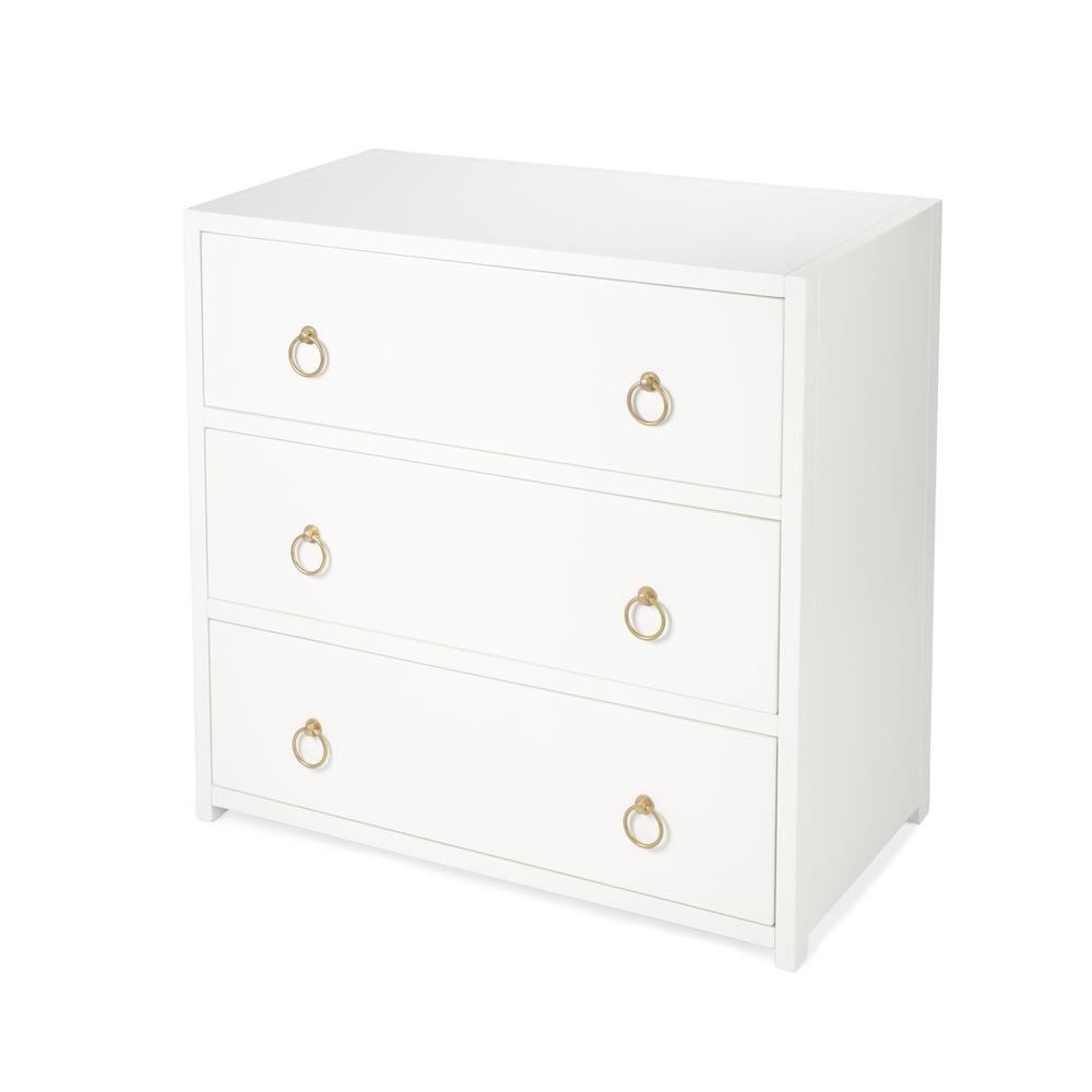 Lark 3 Drawer Dresser, White