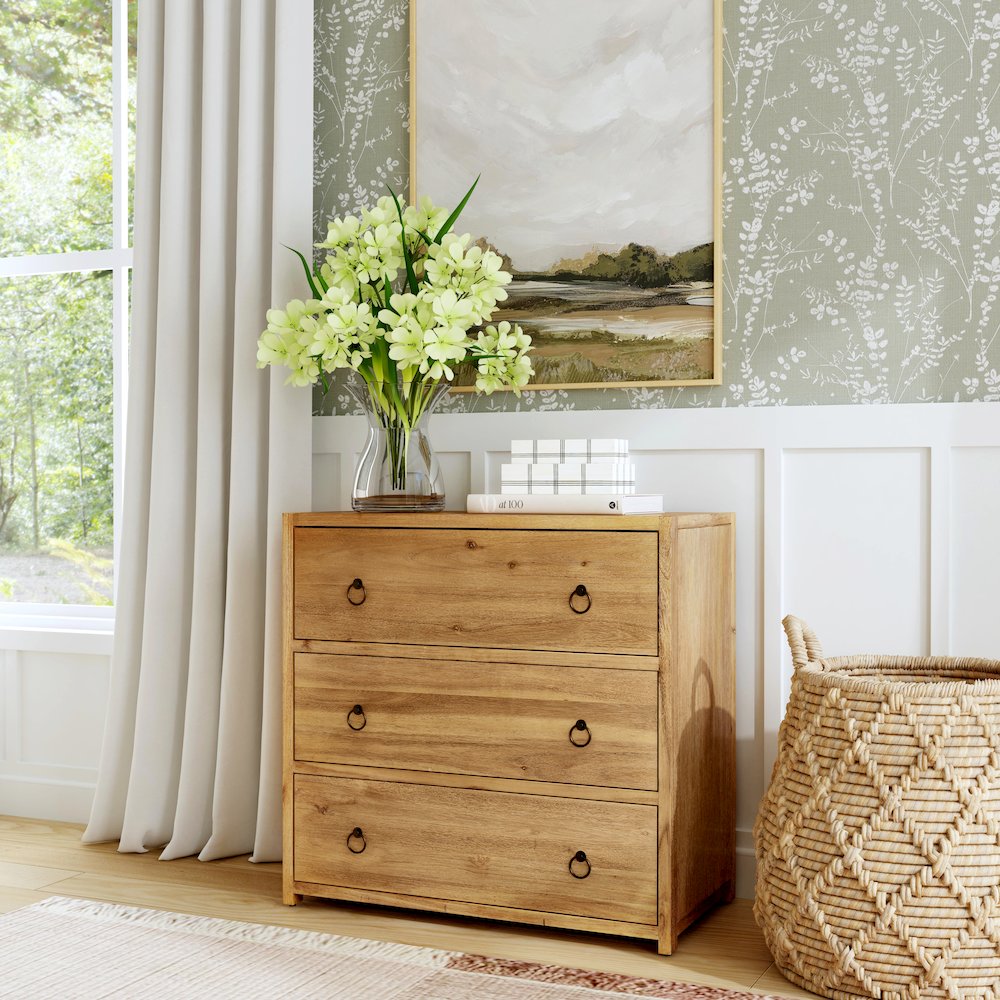 Lark 3 Drawer Dresser, Light Brown