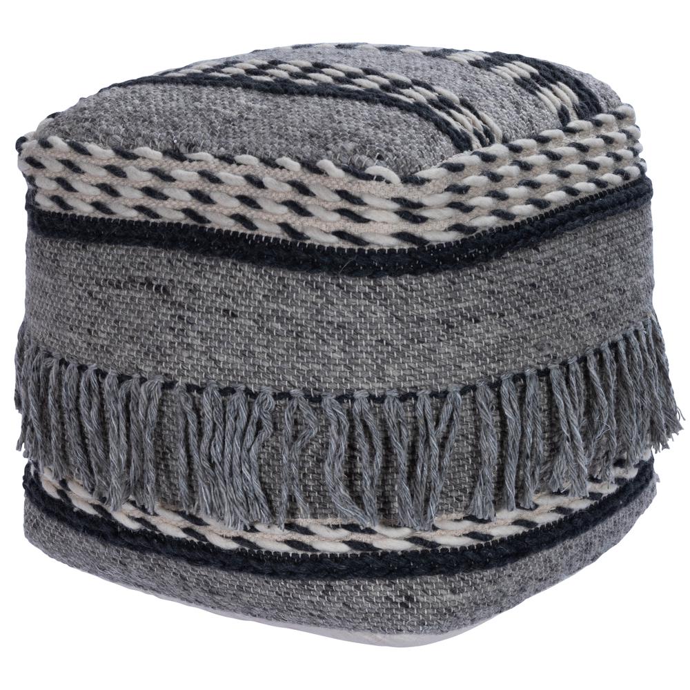 Brynn Square Pouffe, Gray