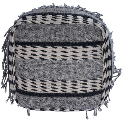 Brynn Square Pouffe, Gray