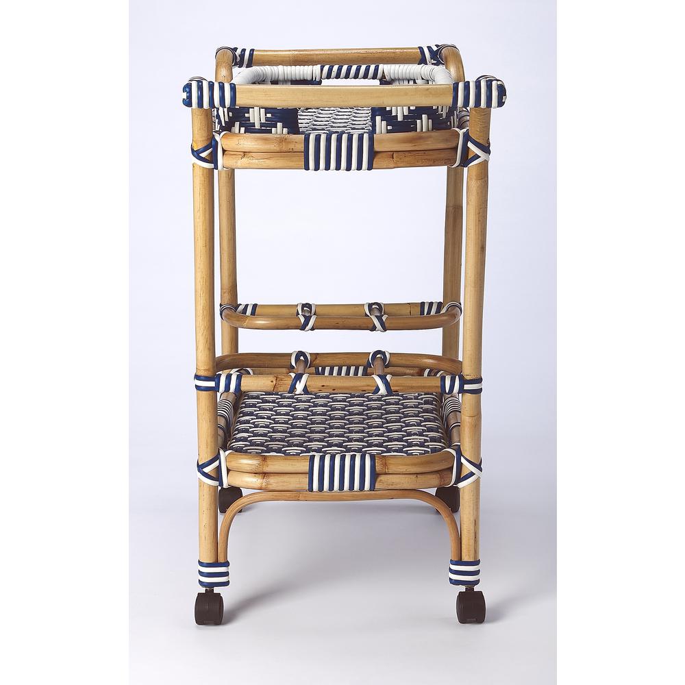 Blue Bar Cart - Small Home Bar & Serving Cart with Stylish Design